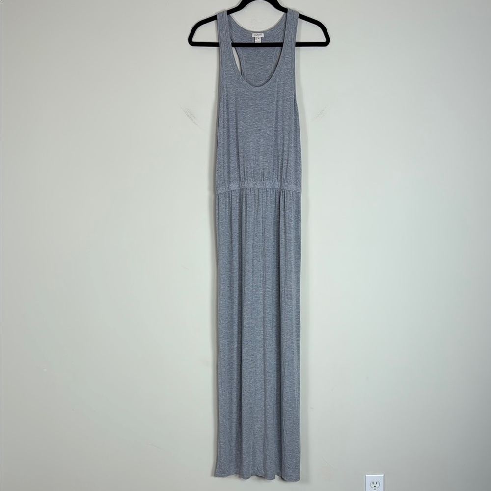 J. Crew Heather Gray Jersey Knit Racerback Maxi Dress Size Medium‎